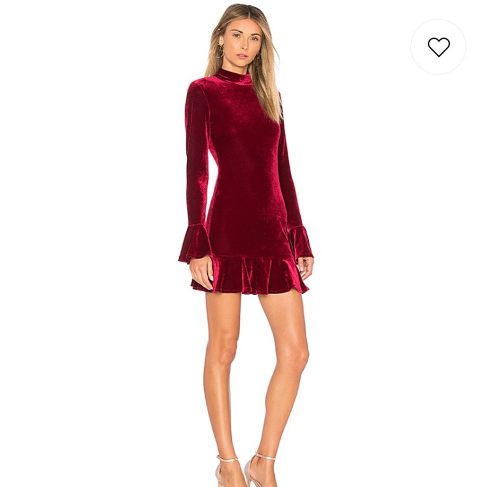 Lovers + Friends Long Sleeve Velvet Dress